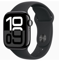 Часы Apple Watch series 10 GPS Jet Black Aluminium Case 42mm with Black Sport Band S/M (MWWE3)