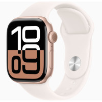 Часы Apple Watch series 10 GPS+Cellular Rose Gold Aluminium Case 46mm with Light Blush Sport Band S/M (MWWT3)