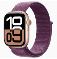 Часы Apple Watch series 10 GPS Rose Gold Aluminium Case 42mm with Plum Sport Loop (MWWK3)