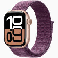 Годинник Apple Watch series 10 GPS+Cellular Rose Gold Aluminium Case 42mm with Plum Sport Loop (MWWK3)
