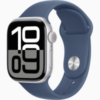 Годинник Apple Watch series 10 GPS+Cellular Silver Aluminium Case 42mm with Denim Sport Band M/L (MWWC3)
