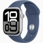 Годинник Apple Watch series 10 GPS+Cellular Silver Aluminium Case 42mm with Denim Sport Band M/L (MWWC3)