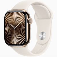 Годинник Apple Watch series 10 GPS Gold Titanium Case 42mm with Starlight Sport Band S/M (MX063)