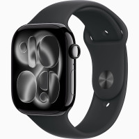 Годинник Apple Watch series 11 GPS+Cellular Jet Black Aluminium Case 42mm with Black Sport Band M/L (MEQU4)