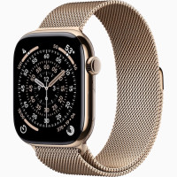 Часы Apple Watch series 11 GPS+Cellular Gold Titanium Case 46mm with Gold Milanese Loop M/L