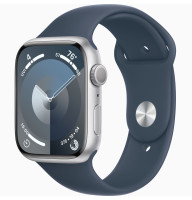 Годинник Apple Watch series 9 GPS Silver Aluminium Case 41mm with Storm Blue Sport Band S/M (MRHV3)