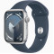 Часы Apple Watch series 9 GPS Silver Aluminium Case 41mm with Storm Blue Sport Band S/M (MRHV3)