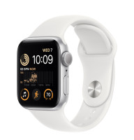 Годинник Apple Watch Series SE 2 (2022) GPS Silver Aluminium Case 44mm with White Sport Band M/L (MNTJ3)