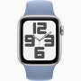 Часы Apple Watch Series SE 2 (2023) GPS Silver Aluminium Case 40mm with Storm Blue Sport Band M/L (MRE23)