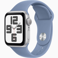 Годинник Apple Watch Series SE 2 (2023) GPS Silver Aluminium Case 40mm with Storm Blue Sport Band M/L (MRE23)