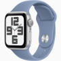 Часы Apple Watch Series SE 2 (2023) GPS Silver Aluminium Case 40mm with Storm Blue Sport Band M/L (MRE23)