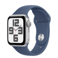Часы Apple Watch Series SE 2 (2024) GPS GPS Silver Aluminium Case 44mm with Denim Sport Band M/L (MXER3)