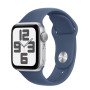 Часы Apple Watch Series SE 2 (2024) GPS GPS Silver Aluminium Case 44mm with Denim Sport Band S/M (MXEQ3)