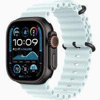 Годинник Apple Watch Ultra 2 (2024) Black Titanium case 49mm with Ocean Band ice blue (MYP83)