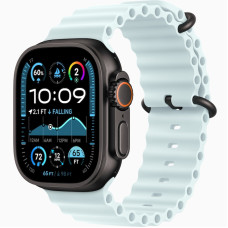 Часы Apple Watch Ultra 2 (2024) Black Titanium case 49mm with Ocean Band ice blue (MYP83)