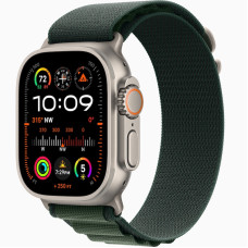 Часы Apple Watch Ultra 2 (2024) Natural Titanium case 49mm with Alpine Loop dark green M (MXMV3)