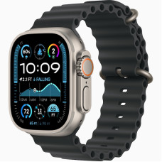 Часы Apple Watch Ultra 2 (2024) Natural Titanium case 49mm with Ocean Band black (MXTL3)