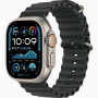 Часы Apple Watch Ultra 2 (2024) Natural Titanium case 49mm with Ocean Band black (MXTL3)