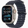 Часы Apple Watch Ultra 2 (2024) Natural Titanium case 49mm with Ocean Band navy (MX4D3)