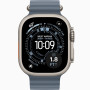 Часы Apple Watch Ultra 3 (2025) Natural Titanium case 49mm with Ocean Band anchor blue (MEWH4)