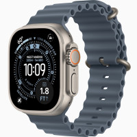 Годинник Apple Watch Ultra 3 (2025) Natural Titanium case 49mm with Ocean Band anchor blue (MEWH4)