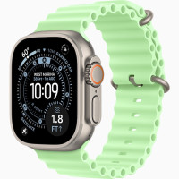 Годинник Apple Watch Ultra 3 (2025) Natural Titanium case 49mm with Ocean Band neon green (MGCF4)