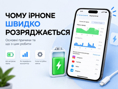 Чому iPhone швидко розряджається: основні причини та що з цим робити