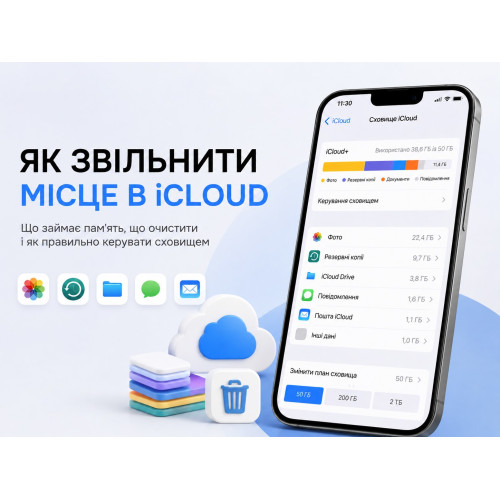Як звільнити місце в iCloud: що займає сховище та як правильно його очистити
