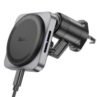 Автодержатель с беспроводной зарядкой Hoco HW15 Speed black