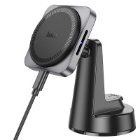Автодержатель с беспроводной зарядкой Hoco HW16 Speed black