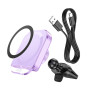 Автодержатель с беспроводной зарядкой Hoco HW17 Crystal romantic purple