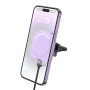 Автодержатель с беспроводной зарядкой Hoco HW17 Crystal romantic purple