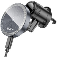 Автотримач з бездротовою зарядкою Hoco HW6 Vision Metal Magnetic black