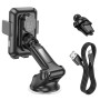 Автодержатель с беспроводной зарядкой Hoco HW9 Climber black