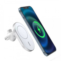 Автодержатель с беспроводной зарядкой Wiwu CH-306 Liberator Magnetic Wireless Charger silver