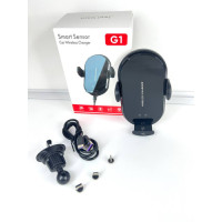 Автодержатель с беспроводной зарядкой G1 Fast  black