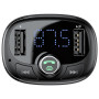 Автомобільний зарядний пристрій Baseus Bluetooth FM Launcher 2.4A 2USB grey