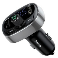 Автомобильное зарядное устройство Baseus Bluetooth FM Launcher 2.4A 2USB grey