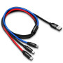 Автомобільний зарядний пристрій Baseus Digital Display Dual USB 4.8A Car Charger 24W with Three Primary Colors 3-in-1 Cable USB grey/black