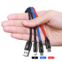 Автомобільний зарядний пристрій Baseus Digital Display Dual USB 4.8A Car Charger 24W with Three Primary Colors 3-in-1 Cable USB grey/black