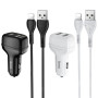 Автомобильное зарядное устройство Hoco Z36 (2USB/2.4A) + lightning white