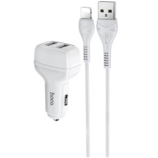 Автомобильное зарядное устройство Hoco Z36 (2USB/2.4A) + lightning white Автомобильное зарядное устройство Hoco Z36 (2USB/2.4A) + lightning white