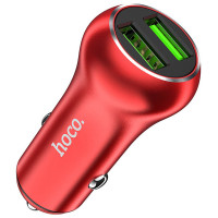 Автомобільний зарядний пристрій Hoco Z37 QC3.0 (2USB) red