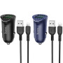 Автомобильное зарядное устройство Hoco Z39 QC3.0 (2USB) + Lightning blue