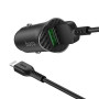 Автомобильное зарядное устройство Hoco Z39 QC3.0 (2USB) + Lightning black