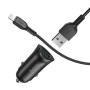 Автомобильное зарядное устройство Hoco Z39 QC3.0 (2USB) + Lightning black