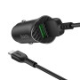 Автомобильное зарядное устройство Hoco Z39 QC3.0 (2USB) + MicroUSB black