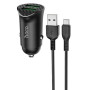 Автомобильное зарядное устройство Hoco Z39 QC3.0 (2USB) + MicroUSB black