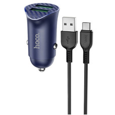 Автомобильное зарядное устройство Hoco Z39 QC3.0 (2USB) + Type-C blue Автомобильное зарядное устройство Hoco Z39 QC3.0 (2USB) + Type-C blue