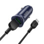 Автомобильное зарядное устройство Hoco Z39 QC3.0 (2USB) + Type-C blue